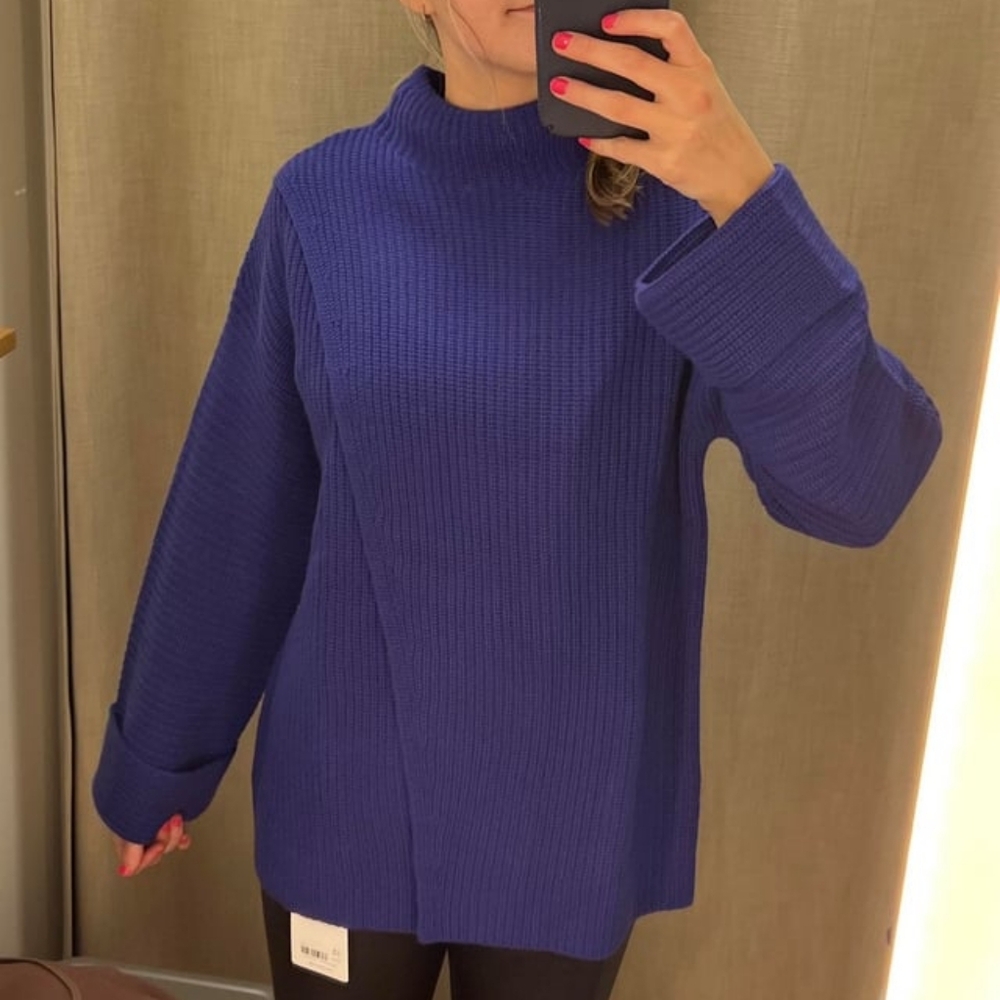 Athleta Azalea Wool Cashmere Long Sweater in Noble Blue